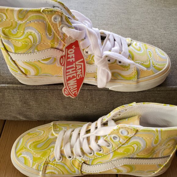 BNWT Vans SK8-HI Tapered 'Yellow Green' swirl (5) KICKS - Picture 5 of 9